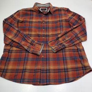 Black Brown 1826 Plaid Flannel‎ Button Down Shirt Men Size XXL Long Sleeves